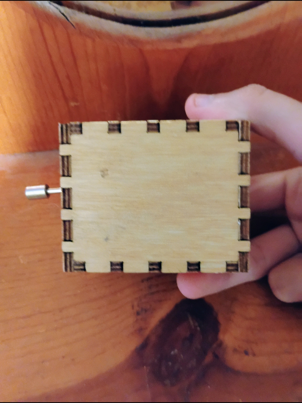 Amazing Grace, Hand-Crank Wooden Music Box in Natural Wood